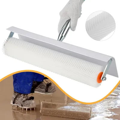 Produktbild von Entlüftungsroller 50 cm mit Spritzschutz, Stachelwalze zum Entfernen von Blasen, für glatte Oberflächen bei Bodenbelägen und Beschichtungen
