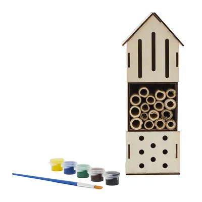 Produktbild von Insektenhotel Bastelset mit Malfarben, DIY Bienenhaus zum Selbstbauen und Bemalen, Kreatives Naturspielzeug