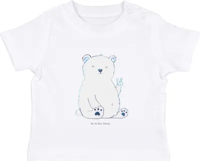 Produktbild von Mr. & Mrs. Panda  T-Shirt Eisbär Faul 12. - 18. Monat - Weiß - Geschenk, Kinder, Kleinkind Shirt, Büro, Arbeit, Bär, Nordpol, Teddy, Baby Jerseyshirt, Babyshirt