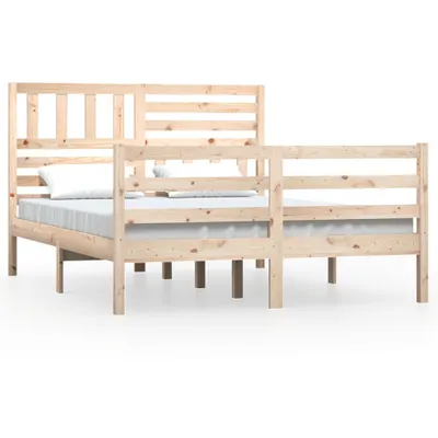 Image de vidaXL Lit en bois massif 140x190 cm