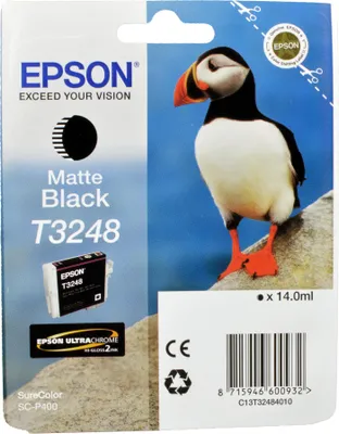 Produktbild von Epson T3248 Matte Black, Standardertrag, Schwarz, Tinte auf Pigmentbasis, 14 ml, 1 Stück(e), 650 Seiten