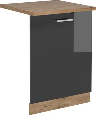 Image de Façade de lave-vaisselle Vicco R-Line Anthracite Haute brillance 60cm , PT Chêne, Model 54935