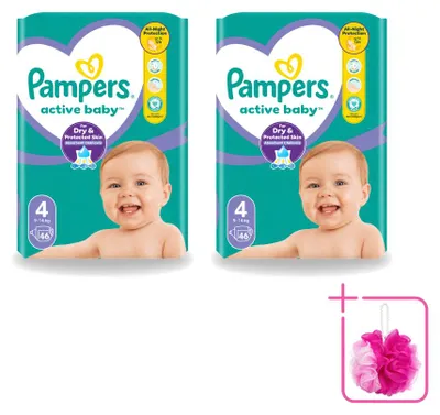 Produktbild von 2 x Pampers Active Baby Windeln Größe 4, 9–14 kg - Sparpackung - 2 Stücke