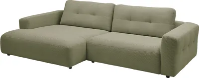 Produktbild von KAWOLA Sofa MIKA Ecksofa Cord olivgrün Longchair links