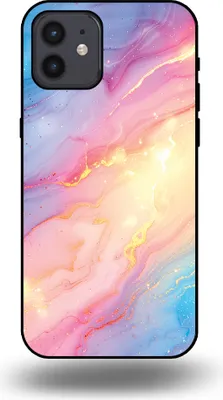Produktbild von Smartphonica Telefon Fall geeignet für iPhone 12/12 Pro mit Regenbogen Glitter Marmor Print - TPU Backcover Fall Regenbogen Glitter Marmor Design