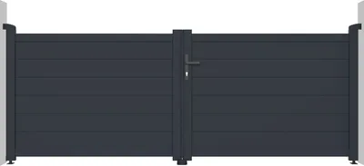 Produktbild von Doppelflügeltor aus Aluminium 3m EIGER H.115cm grau