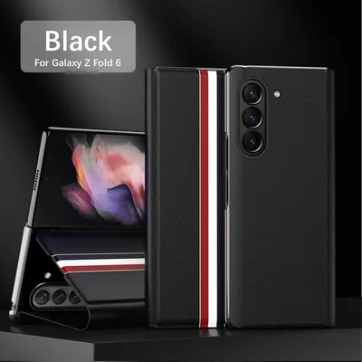 Immagine prodotto di Custodia per Samsung Galaxy Z Fold 6 Custodia sottile in Finto cuoio con supporto e slot per schede nero