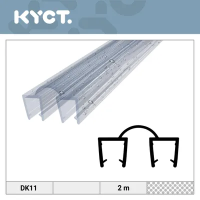 Obrázok produktu pre Tesnenie do sprchy 10 x 2 m pre sklo s hrúbkou 6–7 mm – náhradné tesnenie z PVC pre sprchové dvere, tesnenie do sprchového kúta DK11