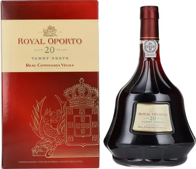 Produktbild von ROYAL OPORTO AGED 20 YEARS TAWNY PORT (1 x 0,75l) in der Kristallflasche mit Geschenkverpackung - Portwein aus dem ältesten und größten Portweinhaus