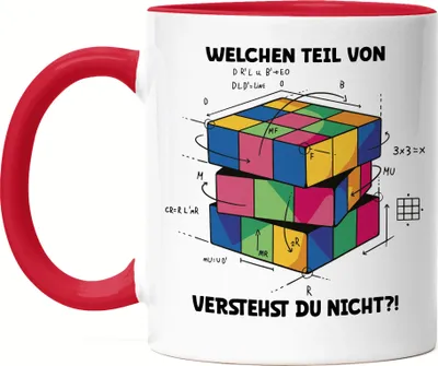 Produktbild von Welchen Teil Von Verstehst Du Nicht Tasse Rot Logik Mathematik Spiel Gedächtnis Zauberwürfel Verstand Intellekt