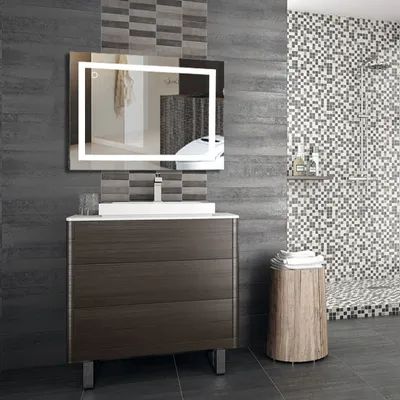 Produktbild von LED Badspiegel mit Beleuchtung, Bad Spiegel Wandspiegel Badezimmerspiegel Touch (100x60cm 23W 6000K A+ )