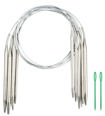 Produktbild von 40 cm lange Rundstricknadeln, Edelstahl, verschiedene Größen (2/3, 5/4/5/6/9 mm)