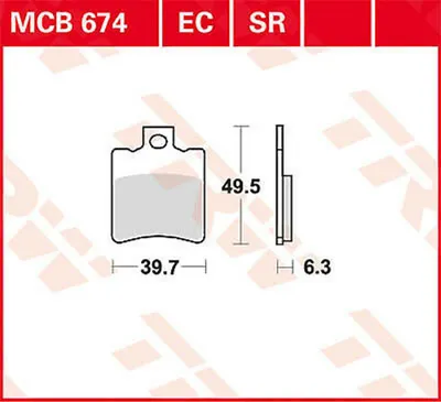 Produktbild von TRW Bremsbelagsatz MCB674 Aerox 100 SB05 Amico 50 HU010 AP50 CA1JA ARK 50AC BS4 Storm 50 C29 S