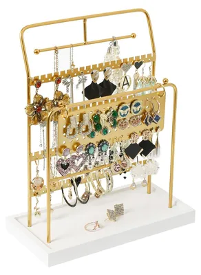 Produktbild von Schmuckständer gold, für Ketten, Ohrringe, Armbänder und Ringe, für Zuhause