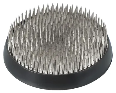 Blumenstecker aus Messing, 8x8x2,1 cm, runder Halter für Vasen, Silber