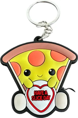 Produktbild von Schlüsselanhänger  Mini Anhänger Geschenk Cartoon Schlüsselanhänger Silikon Schlüsselanhänger für Handyhülle Charme Rucksack Geschenk SA Love Hearts Pizza