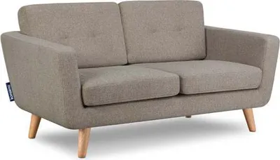Produktbild von KONSIMO 2 Sitzer Sofa mit Steppung auf den Rückenkissen "TAGIO II", hellbraun, Gewebestoff, Scandinavian, 153x80x84cm