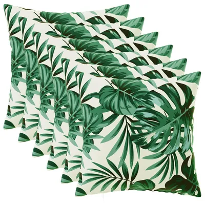 Productafbeelding van vidaXL Kussenhoezen, 6 stuks, HEERLEN, bladmotief, 30 x 30 cm, polyester