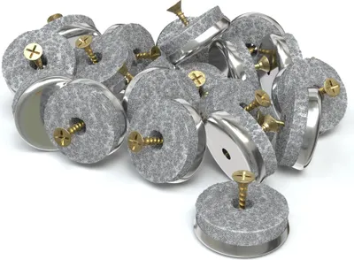 Produktbild von EAZY CASE Filzgleiter rund mit Schraube, 20 Möbelgleiter im Set, Bodenschutz, Stuhlgleiter 30 mm, Schutz für Möbel, Stühle, Parkett, Laminat, Dielen, Filzgleiter zum Schrauben, Grau