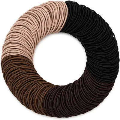 Imagen del producto de Bandas elásticas para el cabello, 200 unidades, elásticas, de color y marrón, ideales para cabello grueso, accesorio para el cabello