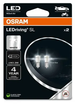 Image de 2 Ampoules LAMPE LED LEDriving SL T5W White 6000K ECO PACKAGING Osram 2723DWP-2BL
