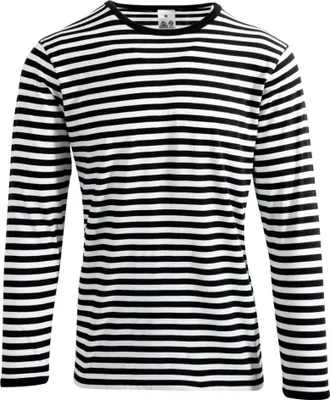 Produktbild von Ringel Langarmshirt schwarz weiß mit Rundkragen Größe M für Verkleidungen