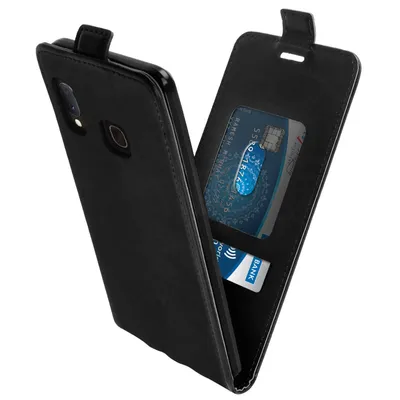 Obrázok produktu pre Avizar, vertikálne puzdro s klopkou a priehradkou na karty pre Galaxy A20e, čierna farba