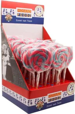 Produktbild von Holland Foodz Spiral-Lolli rosa-blau 45g