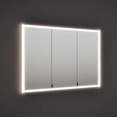 Produktbild von burgbad rl20 Spiegelschrank 121 cm, mit Klarglas Lichtrahmen für Wandeinbau