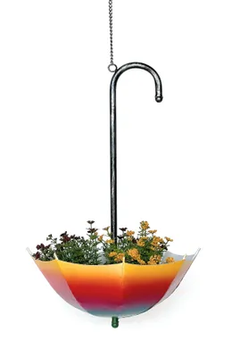 Produktbild von DanDiBo Blumenampel Metall Hängeampel mit Topf Innen Außen Regenschirm Hängepflanzen 72 cm 96258 L Pflanzenhänger Blumenhänger Topfhänger Blumen