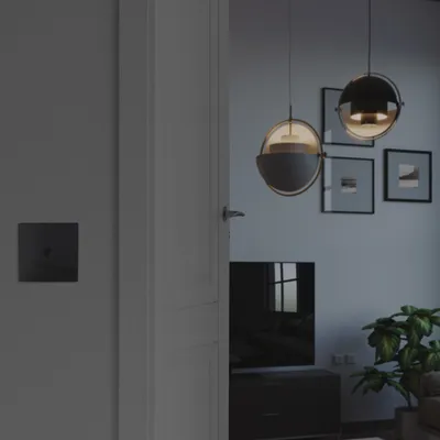 Produktbild von Navaris Touch Lichtschalter Wandschalter - haptische Oberfläche - Licht Berührungsschalter mit Glas Panel - Design Schalter einfach in Schwarz
