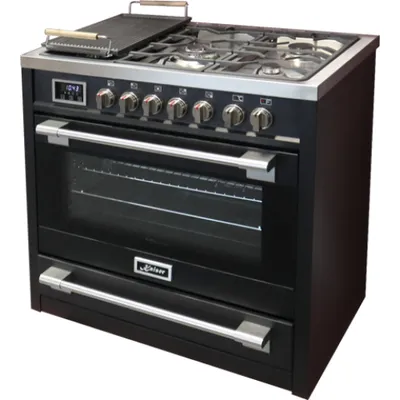 Produktbild von Kaiser HGE 93505 S Gas Elektro Standherd 90cm/ Range Cooker/ 115L / Herd mit Gas Kochfeld/ 4,5 Kw WOK/Elektro Backofen /8 Funktionen/Selbstreinigung/Drehspieß/Erdgas/Flüssiggas/HEIT 2019