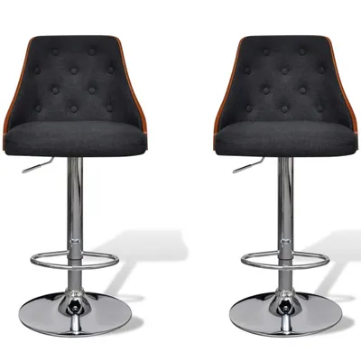 Produktbild von vidaXL Barhocker 2 Stk. Bugholz und Stoff