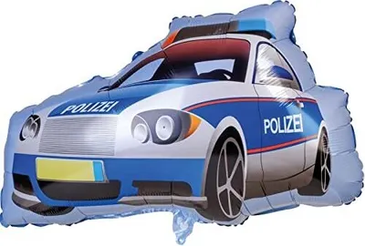 Produktbild von Folien-Ballon "Polizei Auto", ca.81x59cm, inkl. Aufblashilfe, (Heliumpreis 7,00 €)