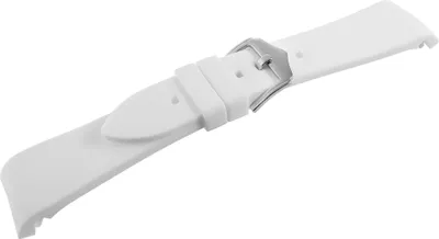 Produktbild von Silikon Uhrenarmband, Dornschließe, weiß, 18 - 24 mm
