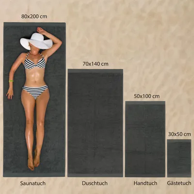 Produktbild von Hausfelder Handtücher Premium Handtuch Set (Anthrazit, 4 Handtücher 50x100cm)