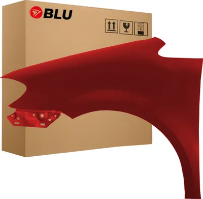 Image de BLU Aile Compatible avec VW Volkswagen Touran 1T2 LA3W Gauche Rot SpiceRot | 2007-2010 | Avant | Peint| Prêt à Monter | Acier