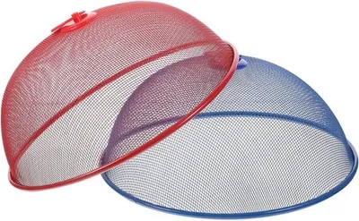 Set von 2 Lebensmittelabdeckungen für effektiven Fliegenschutz in Küche und Restaurant mit Griff und einem Durchmesser von