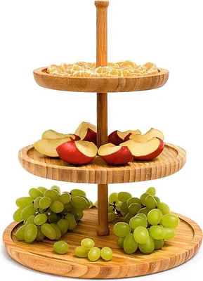 Produktbild von Famanu Etagère 3-lagig aus Bambus - H: 30 cm Ø 25 cm