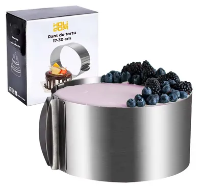 Produktbild von Verstellbarer Kuchenring Edelstahl 12cm Durchmesser 17-30cm
