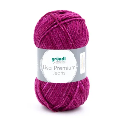 Produktbild von Gründl Wolle Lisa Premium Jeans 50 g fuchsia meliert