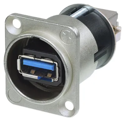 Image de Neutrik - Changeur De Genre Usb 3.0 Réversible (type Usb A Et Usb B) - Boîtier Nickelé Type D