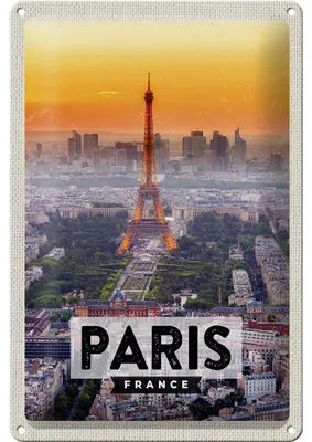Produktbild von Blechschild Reise 20x30cm Paris Frankreich Eiffelturm