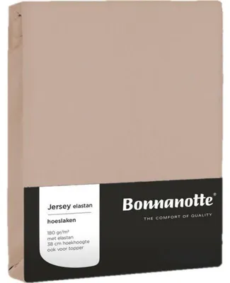 Produktbild von Bonnanotte Spannbettlaken Jersey beige 90x200cm