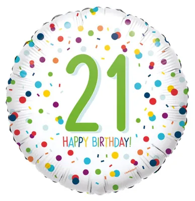 Produktbild von AMSCAN Confetti Birthday 21 Folienballon 0