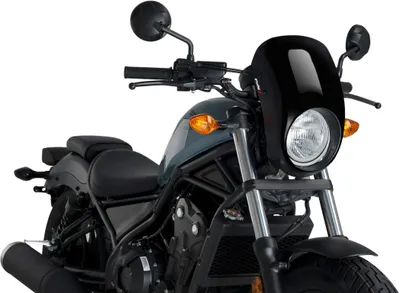 Obrázok produktu pre Poloploché čierne sito PUIG schválené ABE pre Honda rebel