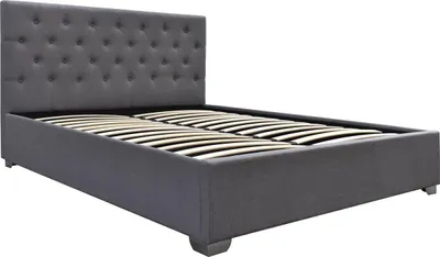 Immagine prodotto di Letto matrimoniale con contenitore "TINO" - 160 × 200 cm - Grigio