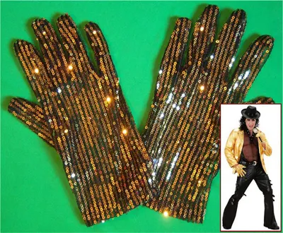 Produktbild von Goldener Pailletten Handschuhe