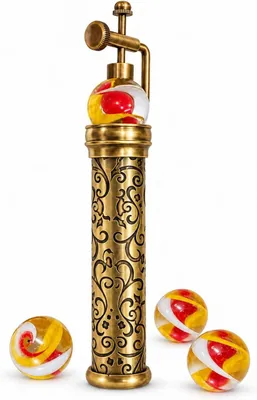Productafbeelding van Antieke messing caleidoscoop - Handgemaakte decoratieve caleidoscoop - Elegant verzamelobject voor volwassenen