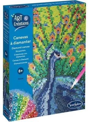 Immagine prodotto di Set per pittura con strass, SENTOSPHERE, disegno pavone, mini strass, dagli 8 anni in su